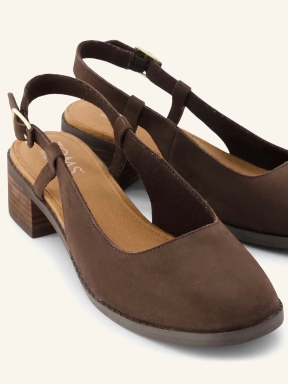 Womens Jaclyn Slingback Heel Chocolate Brown Nubuck Leather